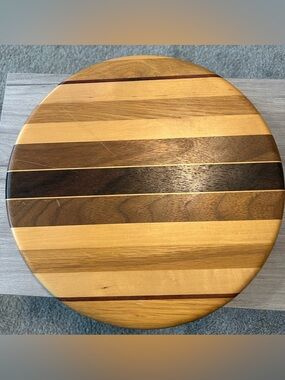 Signed David Levy Hardwood Lazy Susan - Handmade